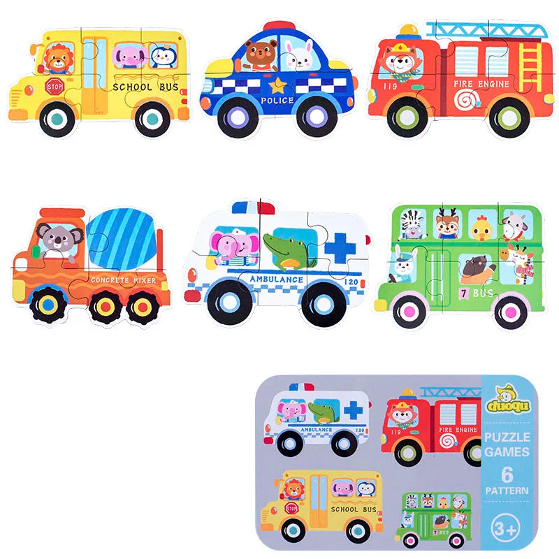 Baby Montessori Wooden 3D Puzzle for Kids 2-4 Years