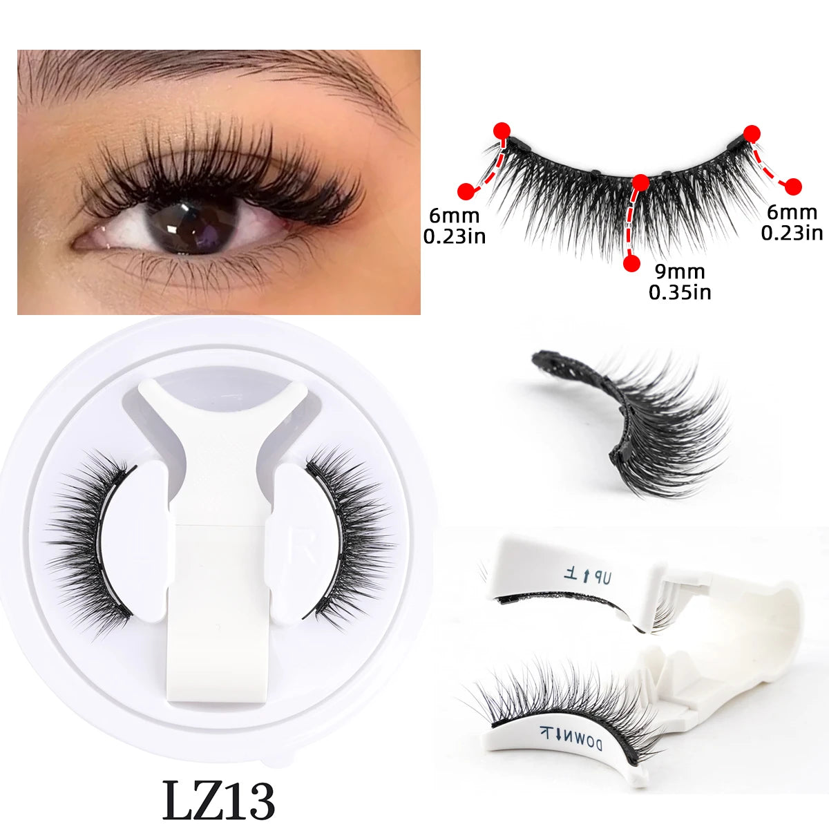 1 Pair Magnetic Faux Mink Eyelashes with Tweezers Set