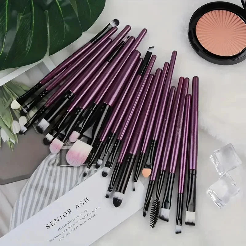 20Pcs Makeup Brush Set for Eyes, Cheeks & Foundation