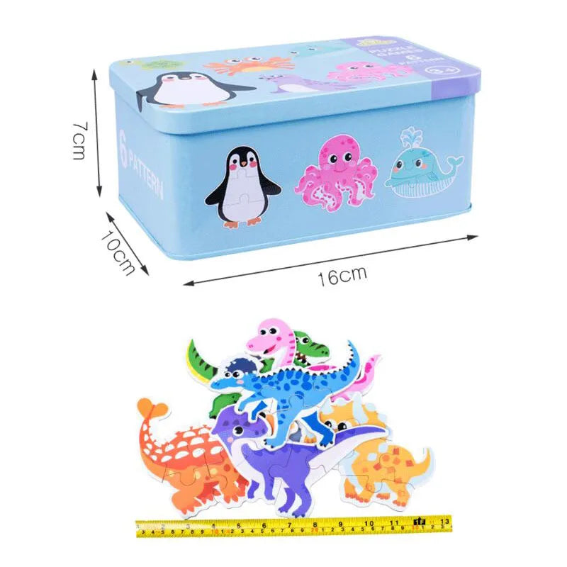 Baby Montessori Wooden 3D Puzzle for Kids 2-4 Years