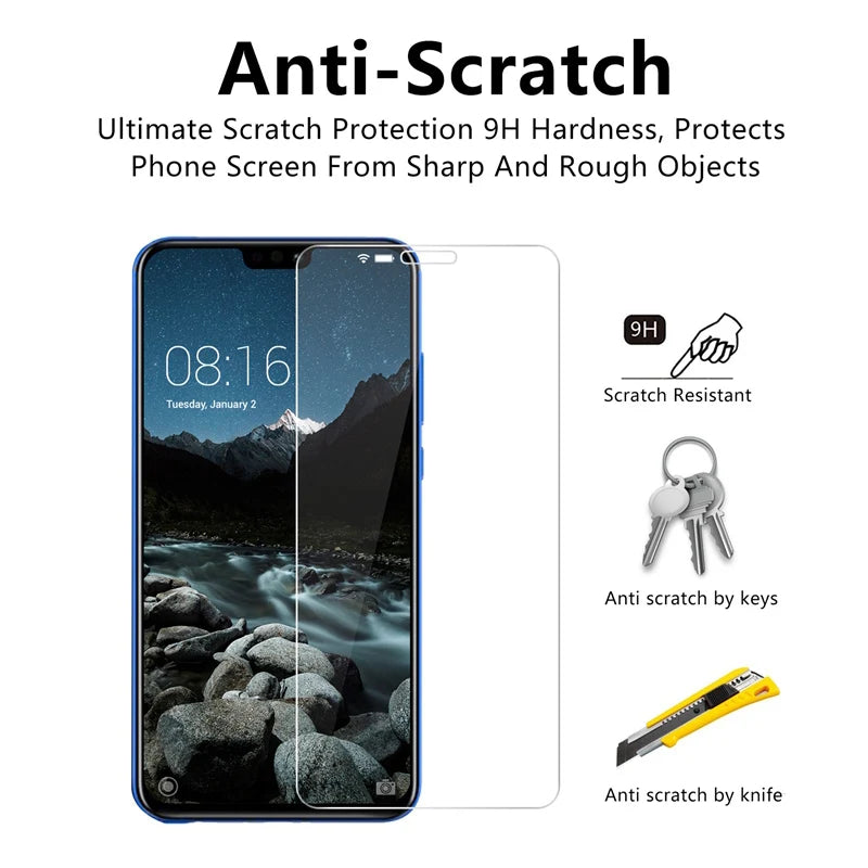 2-Pack HD Tempered Glass Screen Protector for Huawei Honor 9X Pro/7X/6X/5X/8S/7S – 9H Hardness