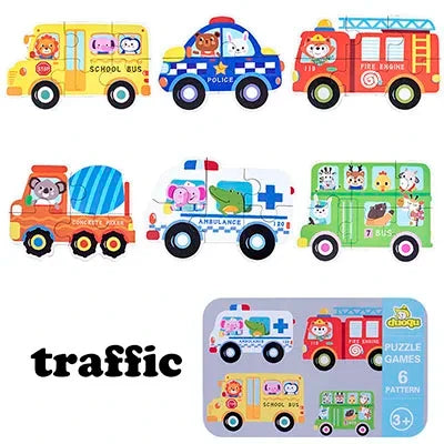 Baby Montessori Wooden 3D Puzzle for Kids 2-4 Years
