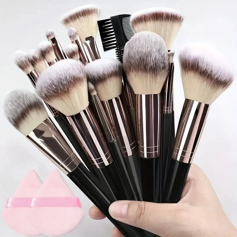 Professional Makeup Brush Set (3-20PCS) – Eyeshadow, Foundation, Concealer, Blending, Blush, Kabuki, Soft & Fluffy Brushes for Women.