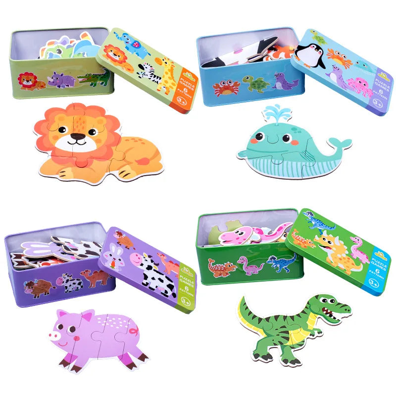 Baby Montessori Wooden 3D Puzzle for Kids 2-4 Years