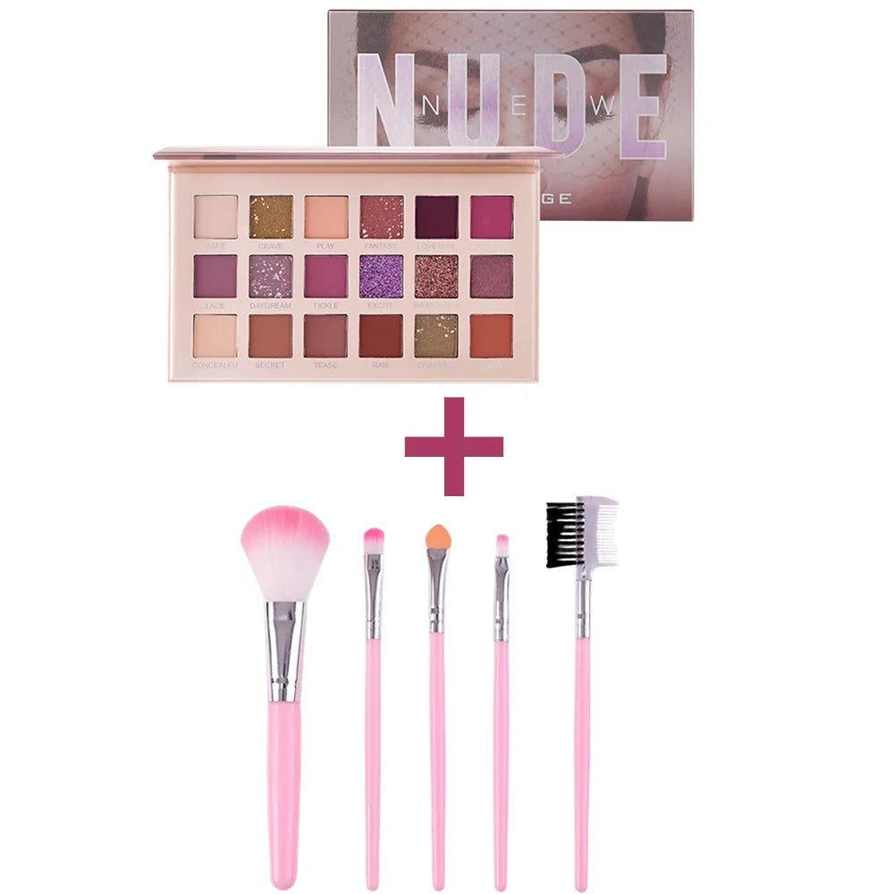 18 Colors Eyeshadow Palette – Matte, Glitter, Shimmer with Mirror