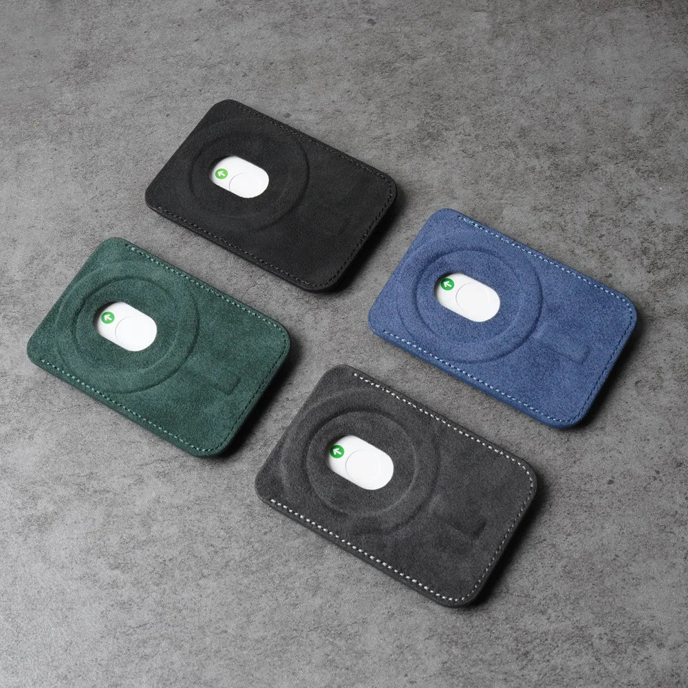 YMW Magnetic Alcantara Card Holder for iPhone – Luxury Suede Wallet Case