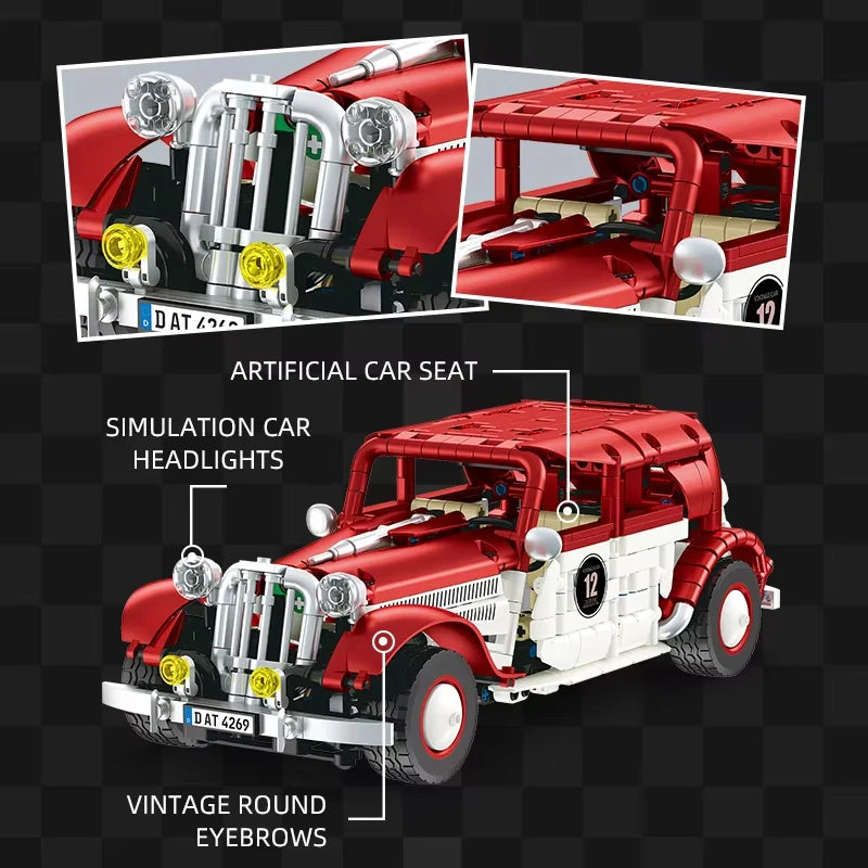 2025 RC/APP Vintage Cars Building Block Set for Boys - Birthday & Christmas Gift