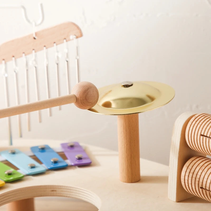 Wooden Montessori Educational Toys: Xylophone, Aeolian Bells, and Music Table for Newborns - Birthday Gifts