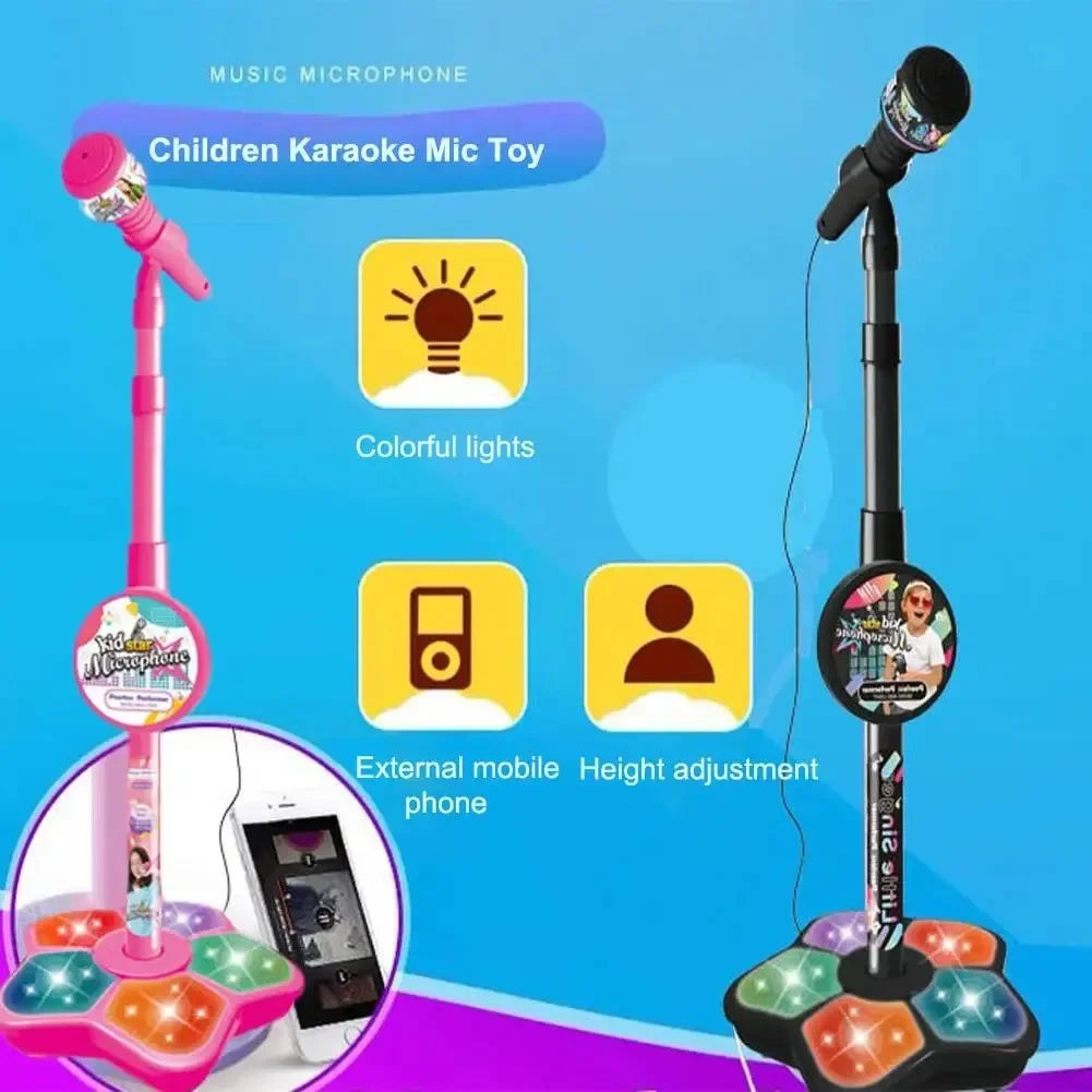 Kids Microphone with Stand - Karaoke Music Toy for Boys & Girls