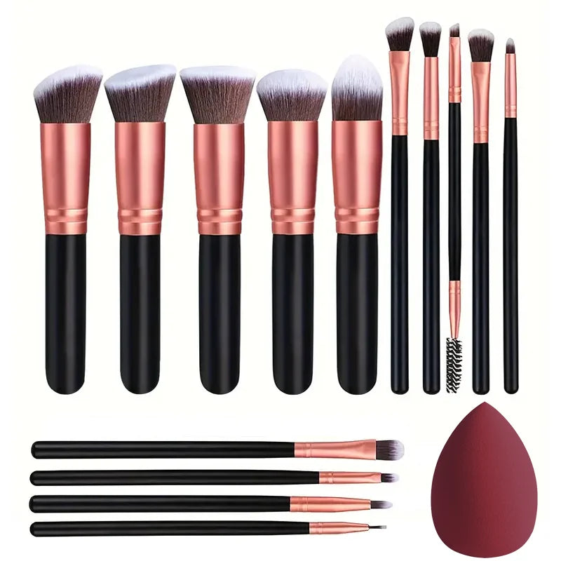 14PCS Makeup Brush Set – Foundation, Blush, Eyeshadow & Blending Brushes
