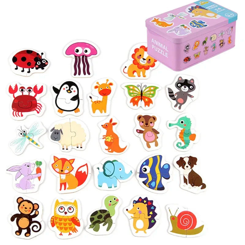 Baby Montessori Wooden 3D Puzzle for Kids 2-4 Years