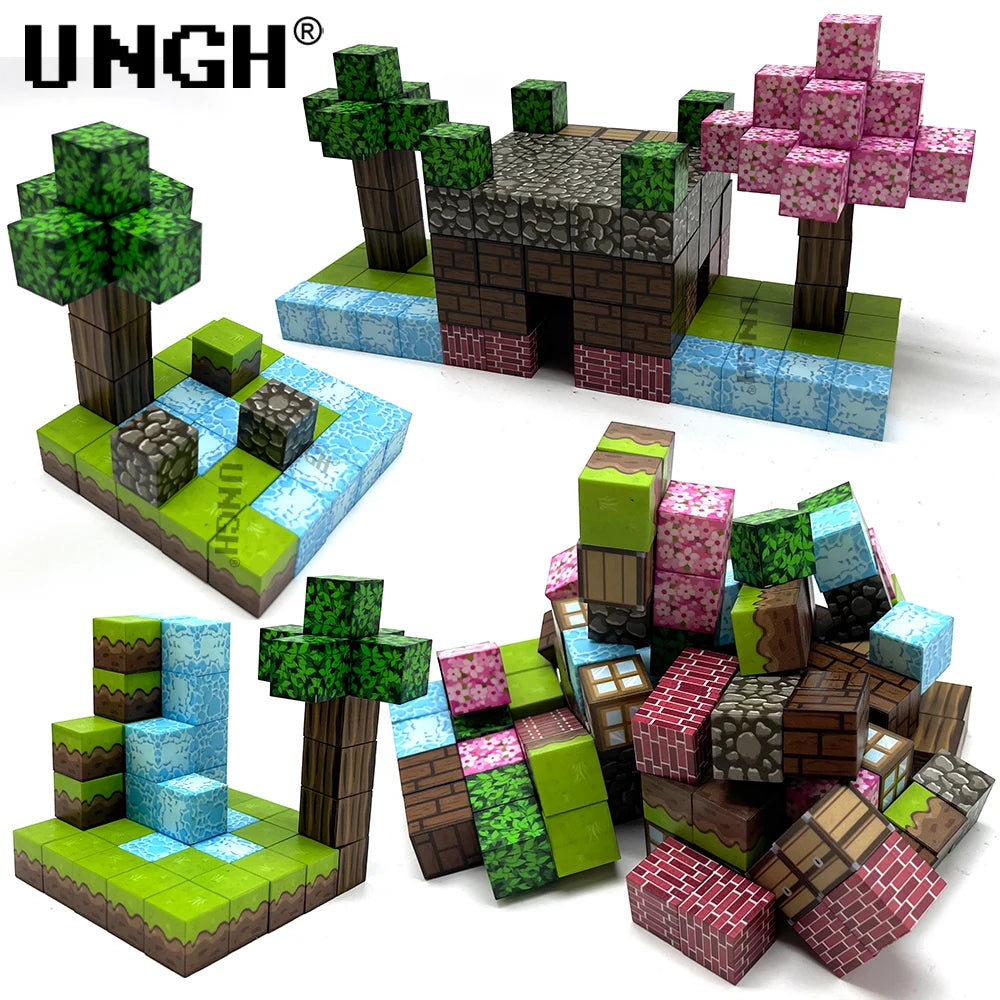 UNGH Magnetic Building Blocks Set (50-200PCS) - STEM Construction Puzzle Toy, DIY Educational Gift