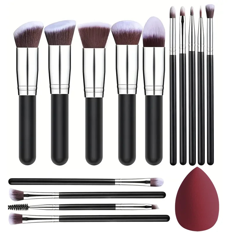 14PCS Makeup Brush Set – Foundation, Blush, Eyeshadow & Blending Brushes