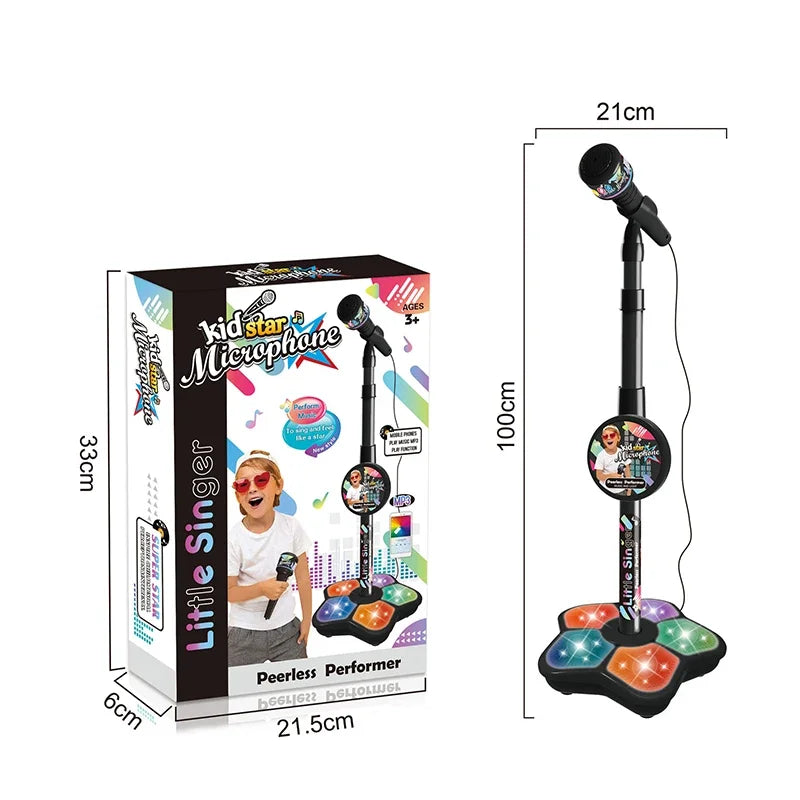 Kids Microphone with Stand - Karaoke Music Toy for Boys & Girls