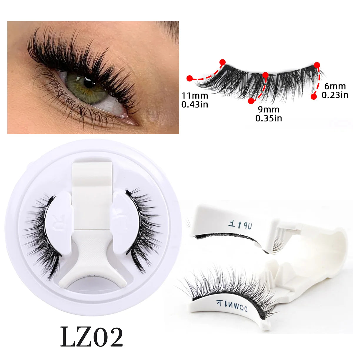 1 Pair Magnetic Faux Mink Eyelashes with Tweezers Set