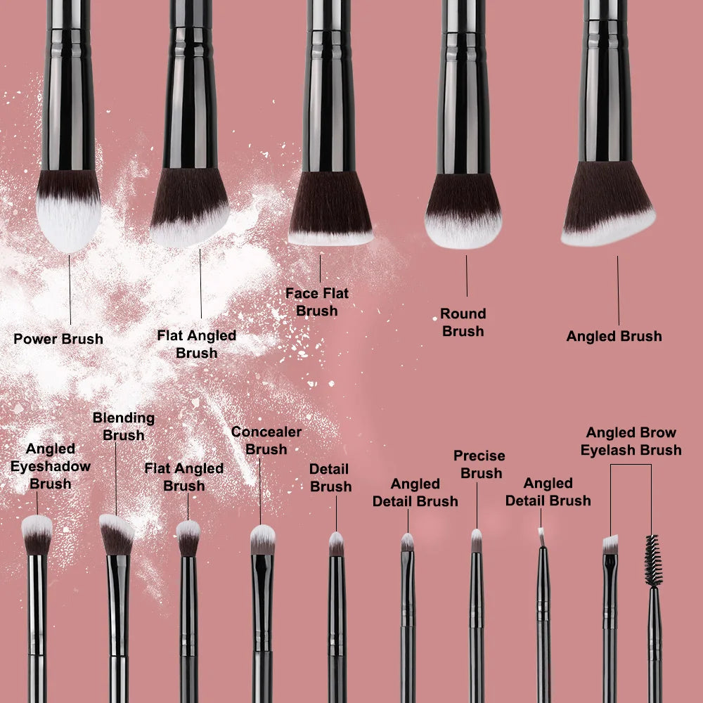 14PCS Makeup Brush Set – Foundation, Blush, Eyeshadow & Blending Brushes