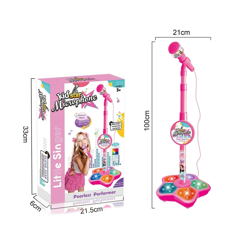 Kids Microphone with Stand - Karaoke Music Toy for Boys & Girls