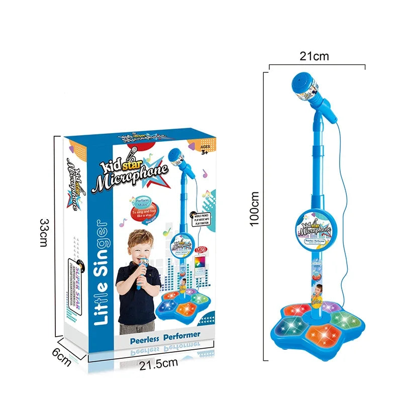 Kids Microphone with Stand - Karaoke Music Toy for Boys & Girls