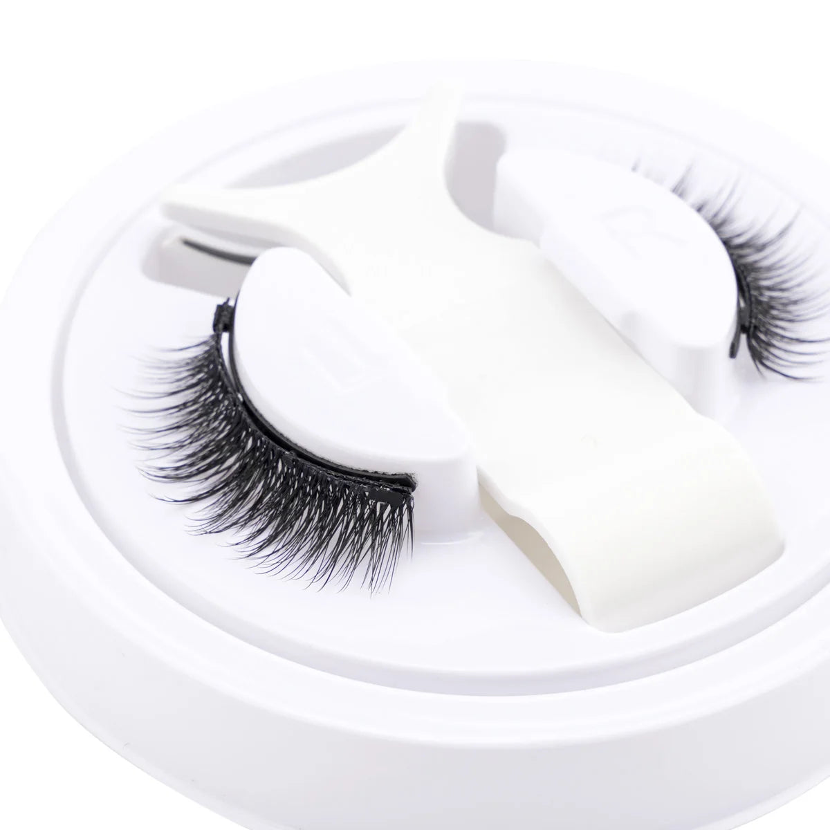 1 Pair Magnetic Faux Mink Eyelashes with Tweezers Set
