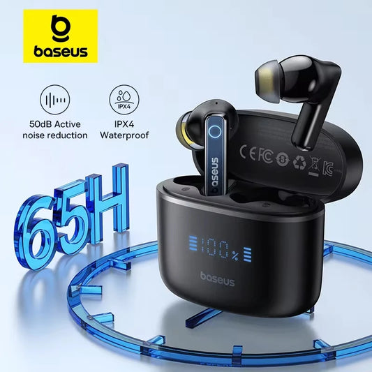 Baseus Bowie 30 Wireless Earphones - 50dB Noise Reduction, 65Hrs Playtime, Bluetooth 5.3