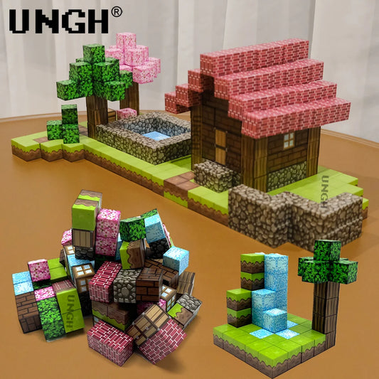 UNGH Magnetic Building Blocks Set (50-200PCS) - STEM Construction Puzzle Toy, DIY Educational Gift