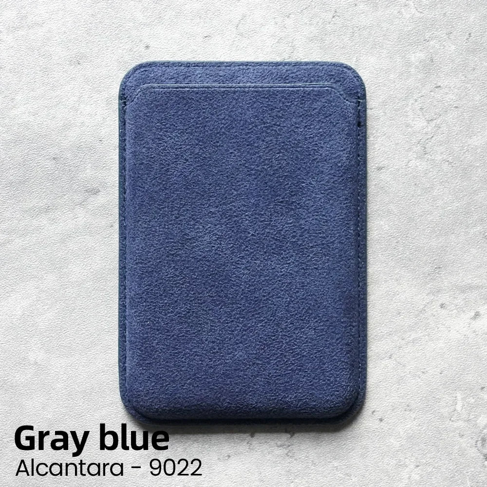 YMW Magnetic Alcantara Card Holder for iPhone – Luxury Suede Wallet Case