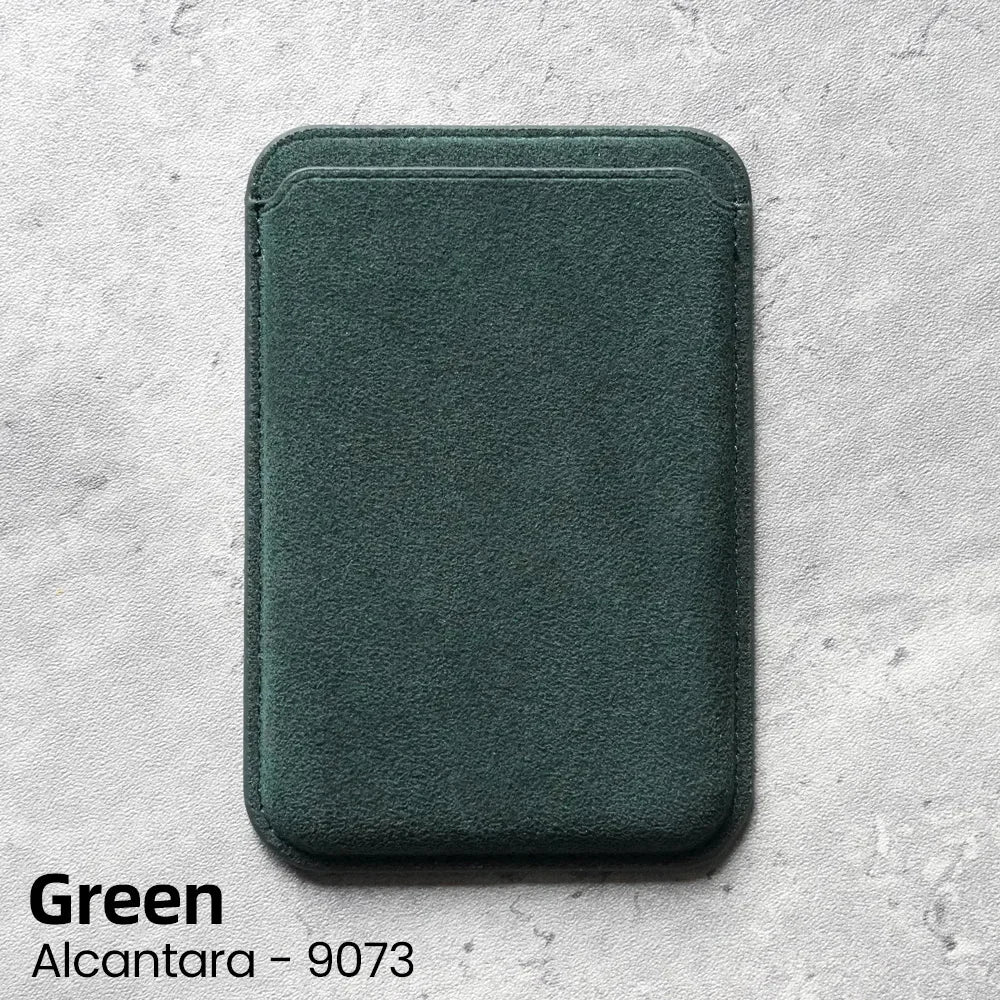 YMW Magnetic Alcantara Card Holder for iPhone – Luxury Suede Wallet Case
