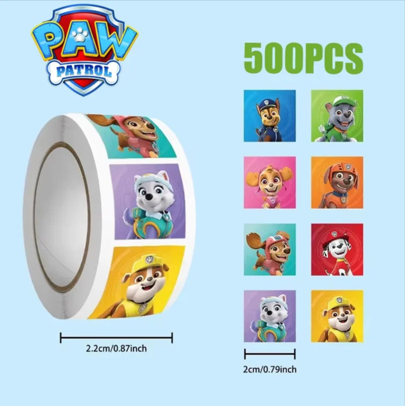 500PCS Paw Patrol Cartoon Stickers – Kids Reward & School Supplies