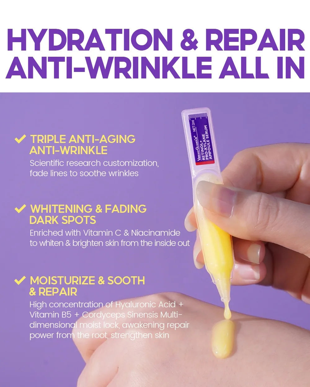 Retinol + Pro-Xylane Ampoule Serum – Soothes, Repairs, and Reduces Fine Lines