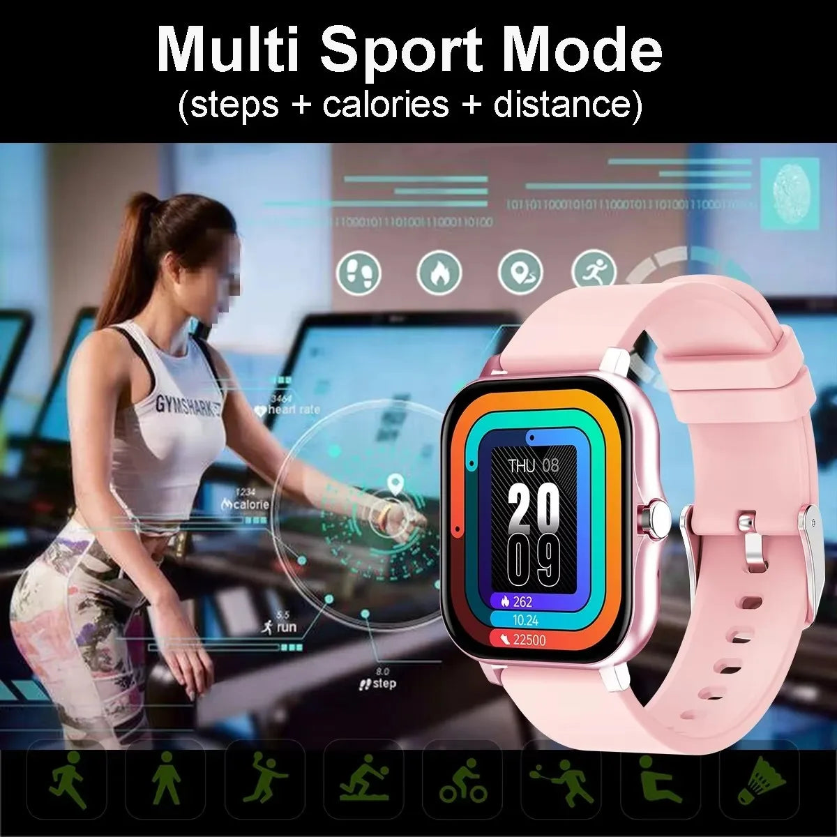 1.83” Waterproof Smartwatch – Calls, Messages, Sleep Monitoring, Sports Tracking, Pedometer, Alerts (iOS & Android)