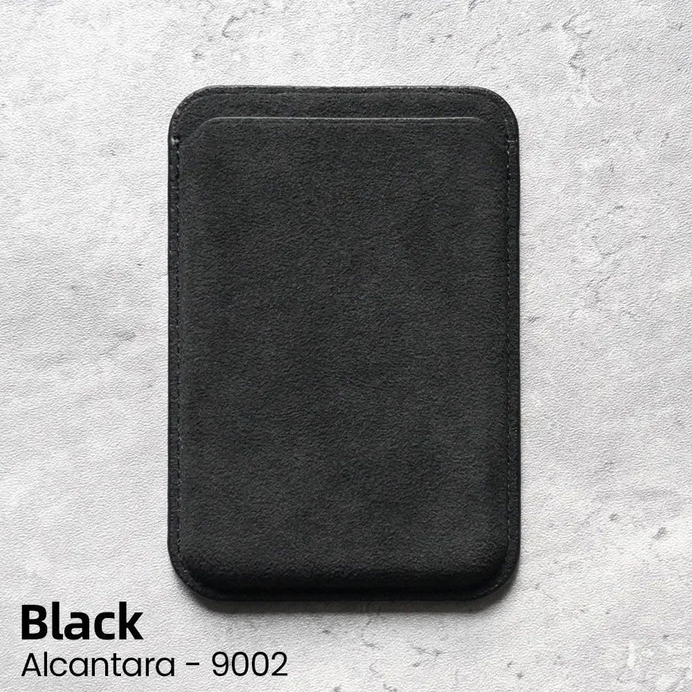YMW Magnetic Alcantara Card Holder for iPhone – Luxury Suede Wallet Case