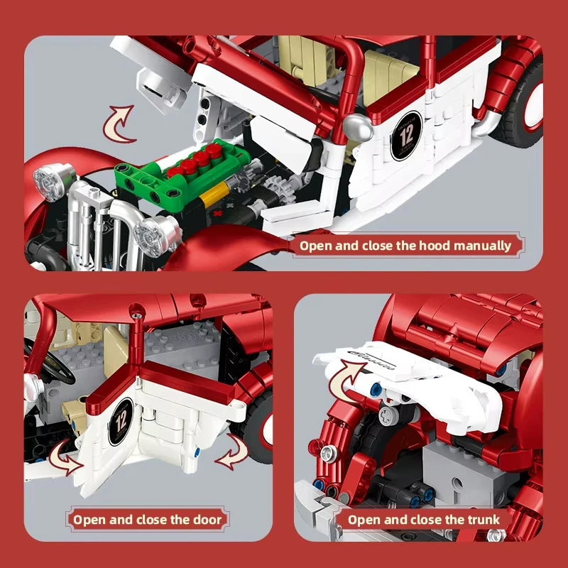 2025 RC/APP Vintage Cars Building Block Set for Boys - Birthday & Christmas Gift