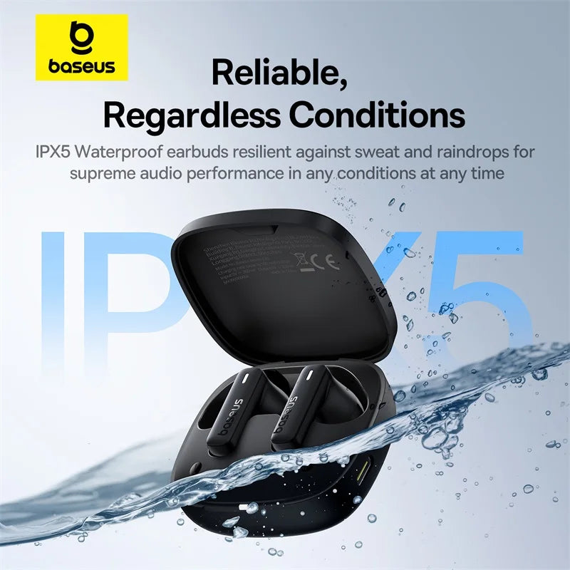 Baseus Bowie E19 Wireless Earphones Bluetooth 5.3, Big Bass, 12mm Drivers, IPX5, 33Hrs Battery