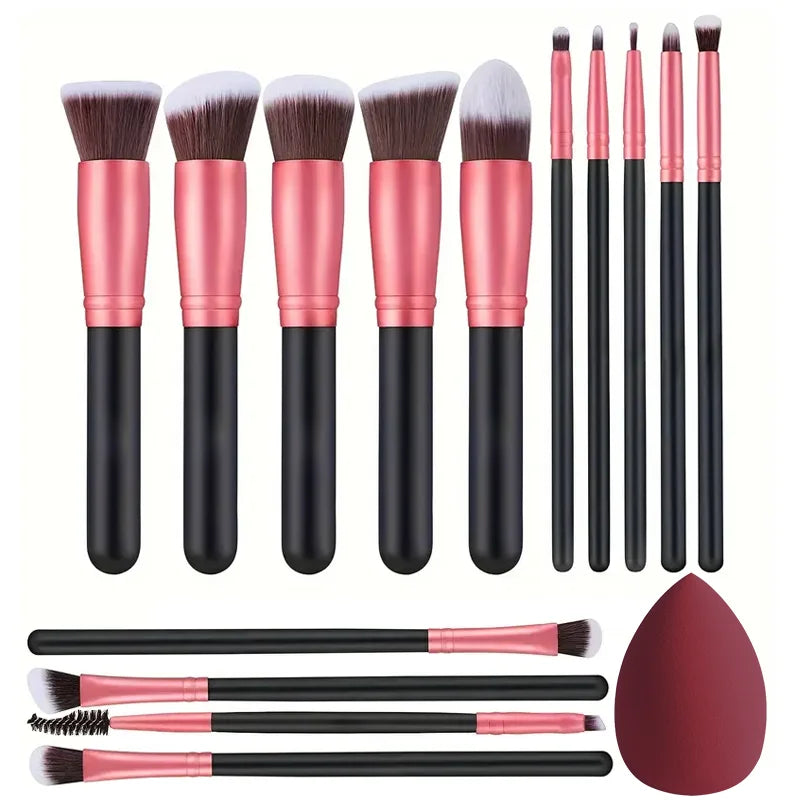 14PCS Makeup Brush Set – Foundation, Blush, Eyeshadow & Blending Brushes