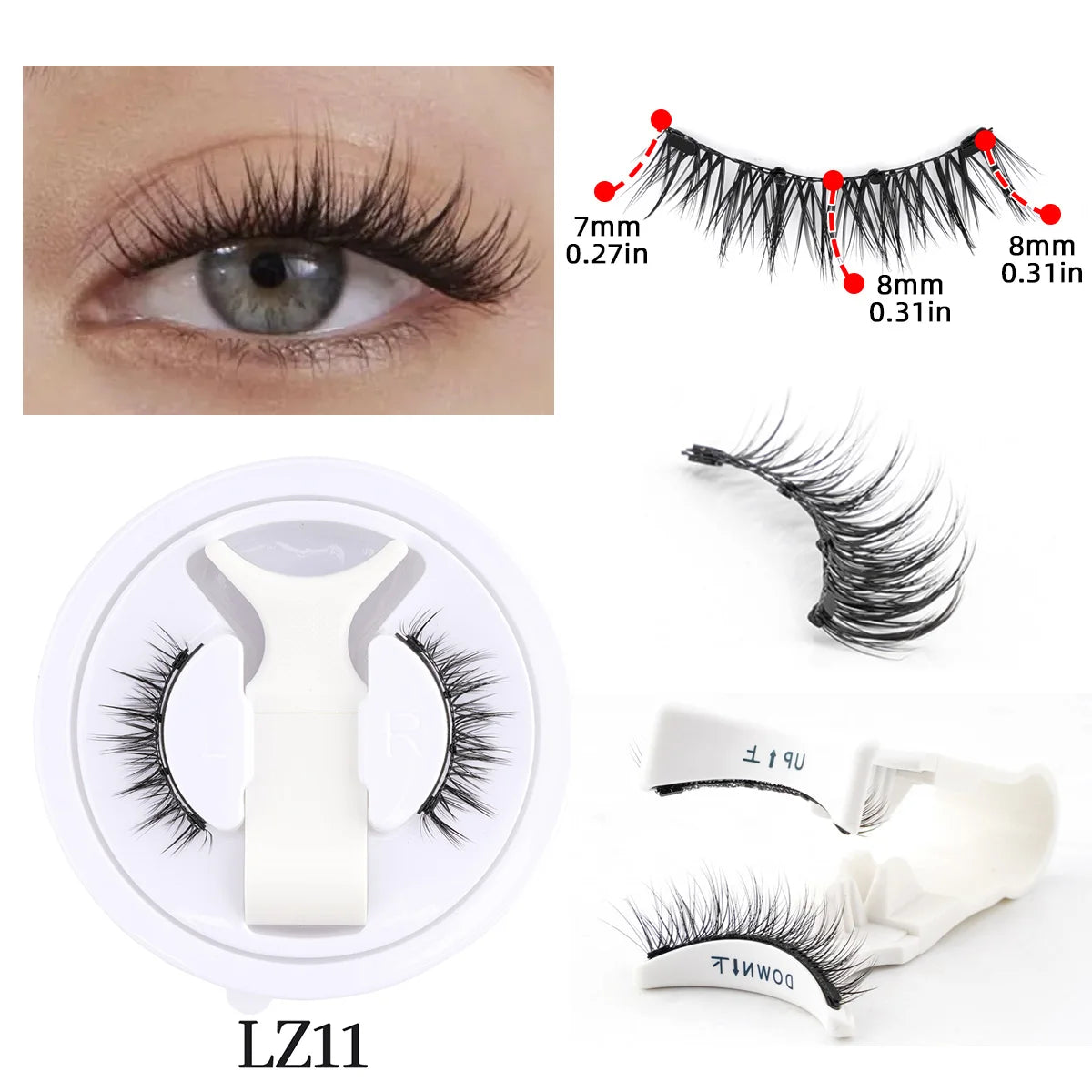 1 Pair Magnetic Faux Mink Eyelashes with Tweezers Set