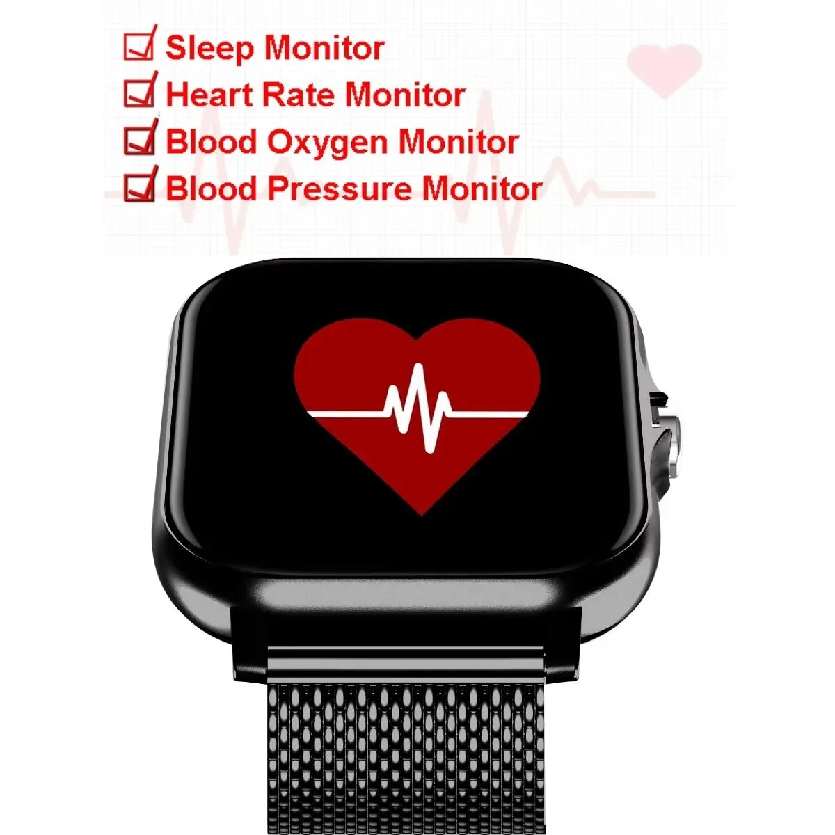 1.83” Waterproof Smartwatch – Calls, Messages, Sleep Monitoring, Sports Tracking, Pedometer, Alerts (iOS & Android)