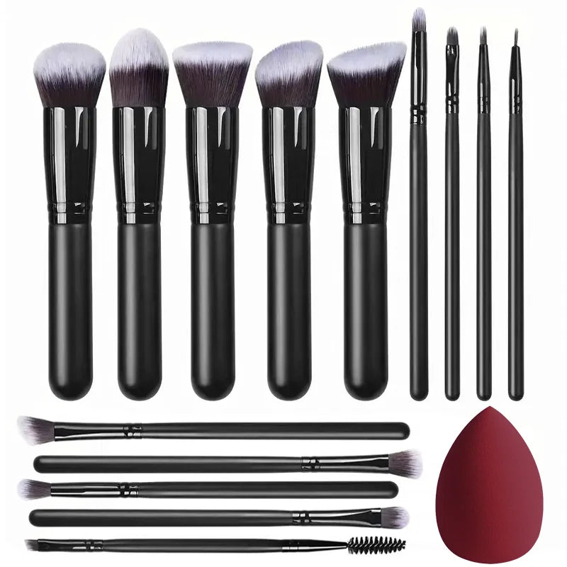 14PCS Makeup Brush Set – Foundation, Blush, Eyeshadow & Blending Brushes