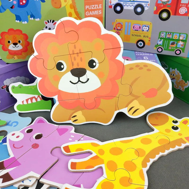 Baby Montessori Wooden 3D Puzzle for Kids 2-4 Years