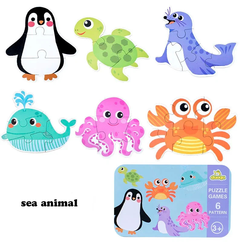 Baby Montessori Wooden 3D Puzzle for Kids 2-4 Years