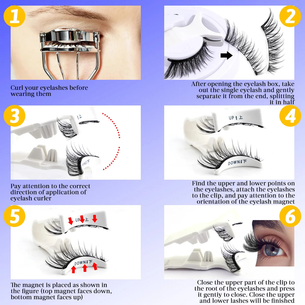1 Pair Magnetic Faux Mink Eyelashes with Tweezers Set