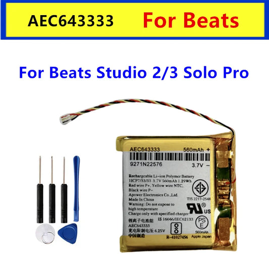 Original Battery AEC643333 for Beats Studio 2/3 & Solo Pro Wireless Headphones + Tools
