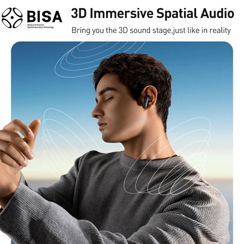 Baseus Bowie M2s Wireless Earphones - 48dB ANC, Bluetooth 5.3, 38ms Low Latency, Spatial Audio