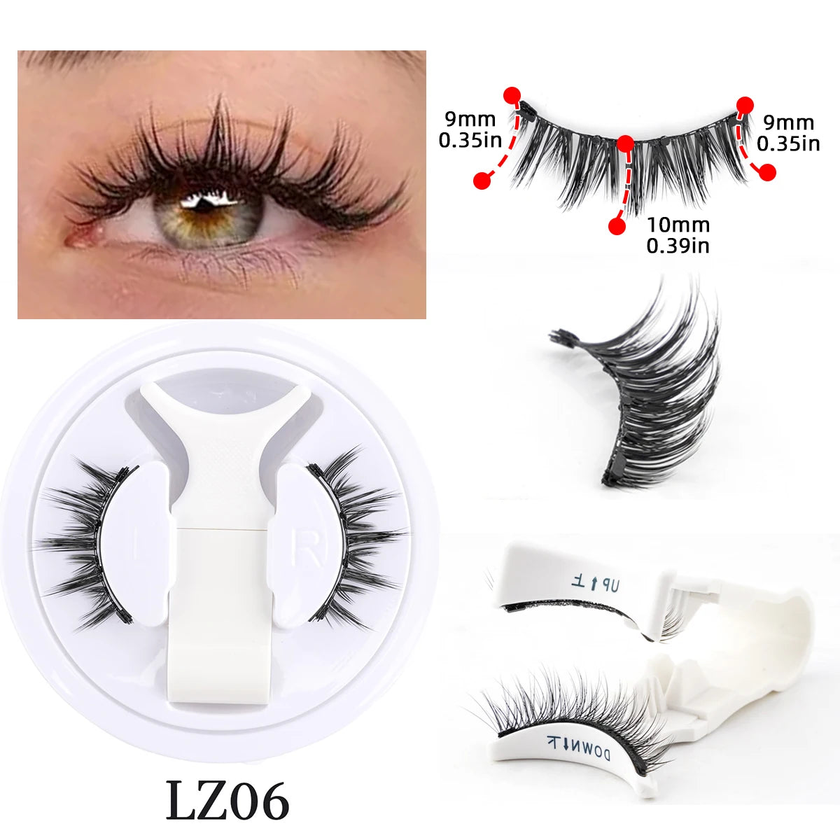 1 Pair Magnetic Faux Mink Eyelashes with Tweezers Set