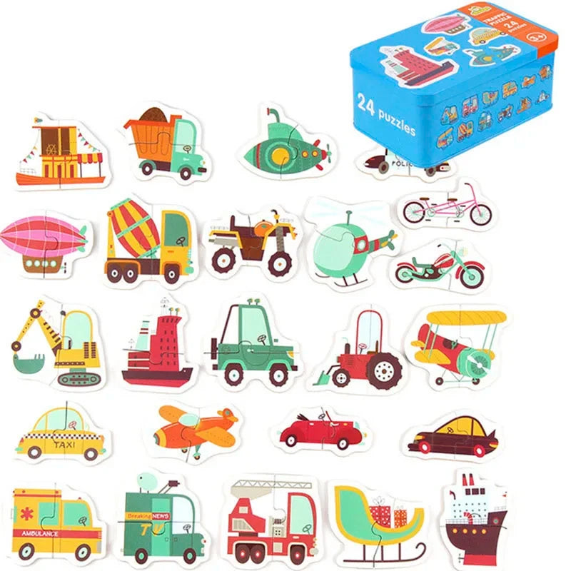 Baby Montessori Wooden 3D Puzzle for Kids 2-4 Years