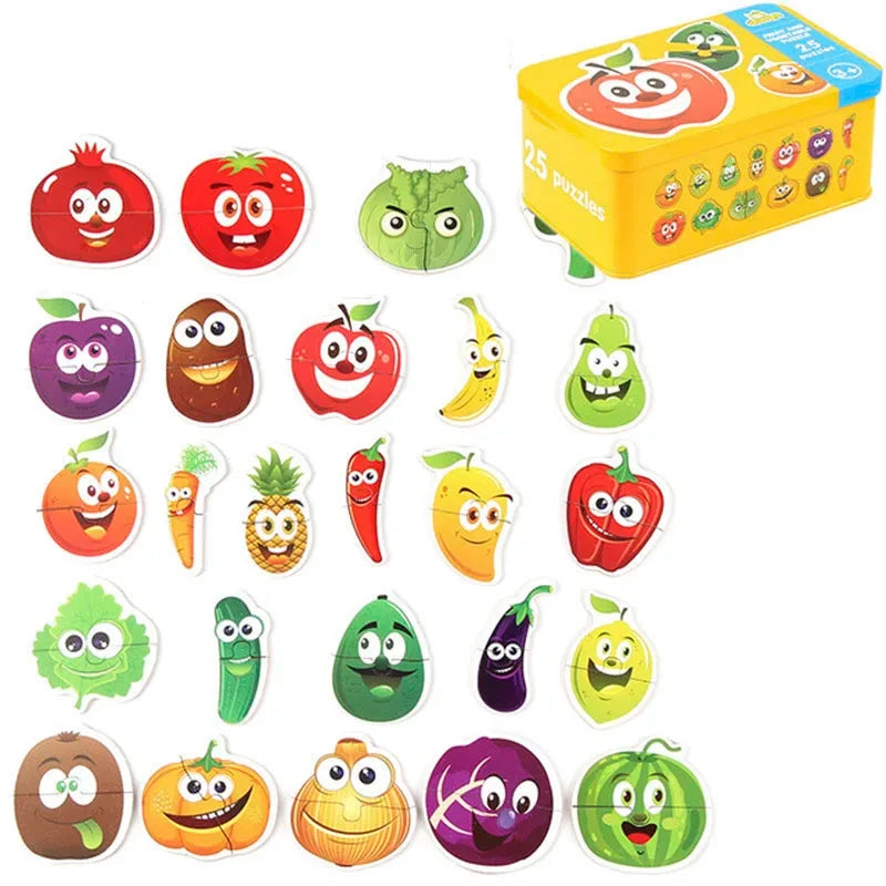 Baby Montessori Wooden 3D Puzzle for Kids 2-4 Years
