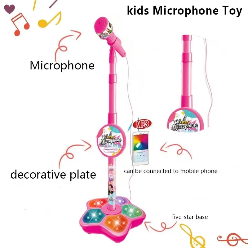 Kids Microphone with Stand - Karaoke Music Toy for Boys & Girls